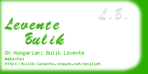levente bulik business card